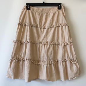 Johnny Was tiered ruffle skirt tan